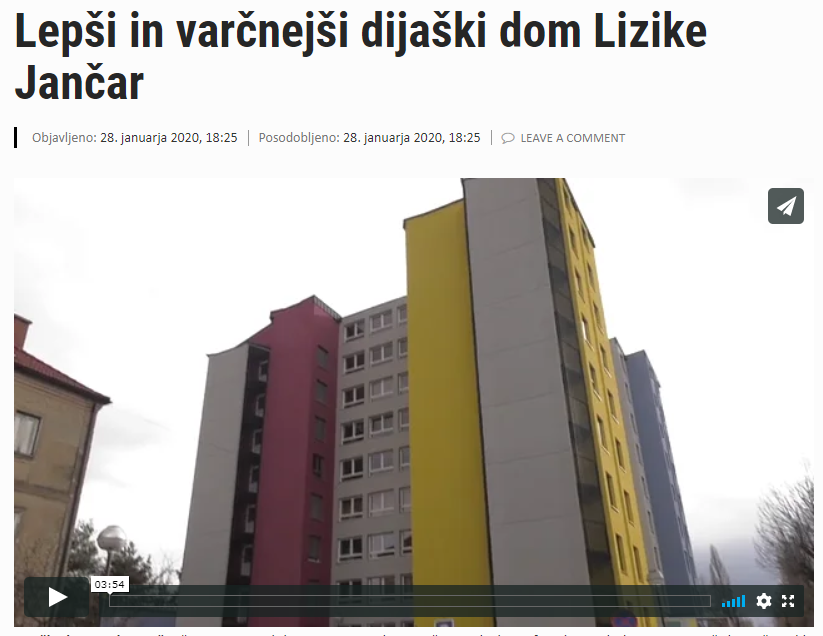 Prispevek Net TV online: Lepši in varčnejši dijaški dom Lizike Jančar
